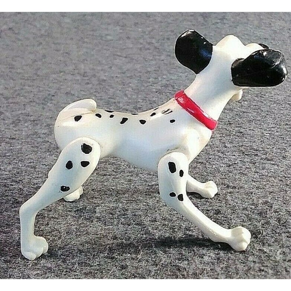 Vintage Disney 101 Dalmatians Pongo PVC Dog Red Collar Figure 3 Inch Jointed - Picture 3 of 6